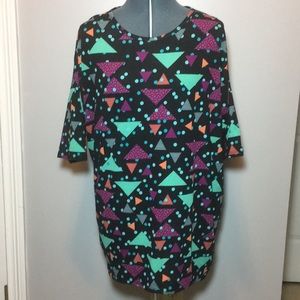 Lularoe (LLR) Irma tunic black print retro